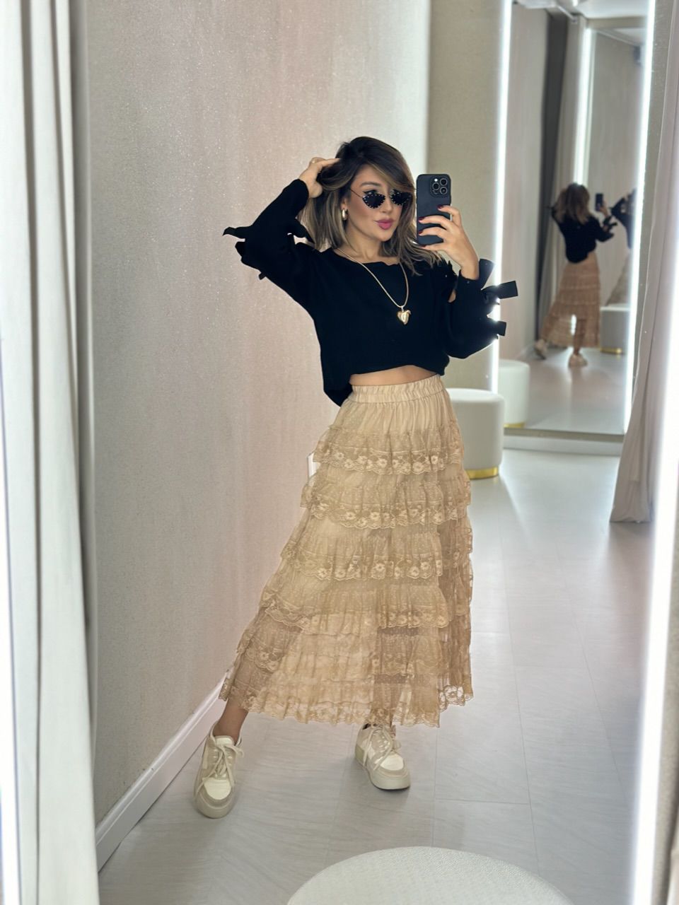 TRICOT LAÇOS PRETO