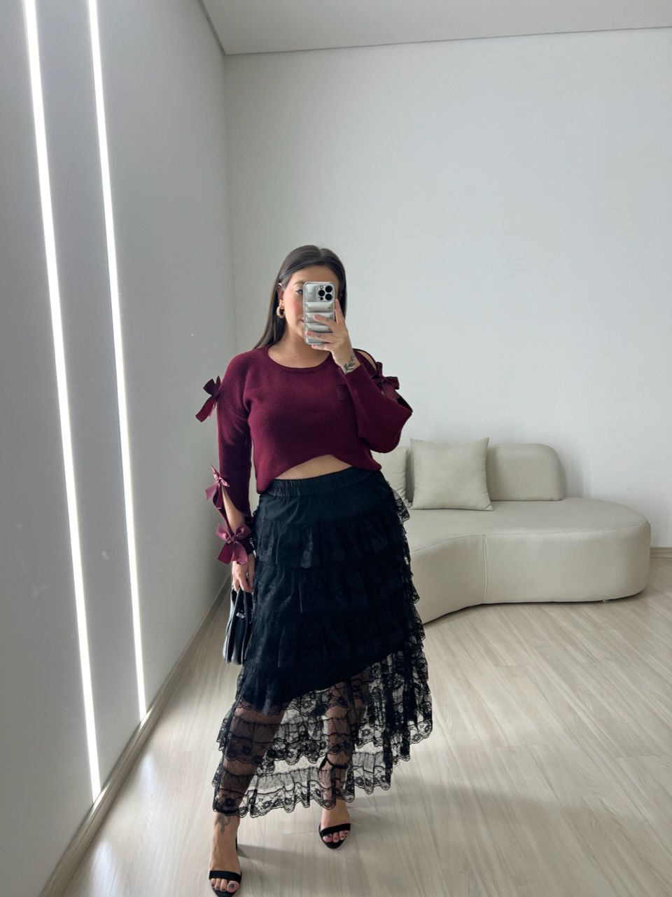 TRICOT LAÇOS VINHO