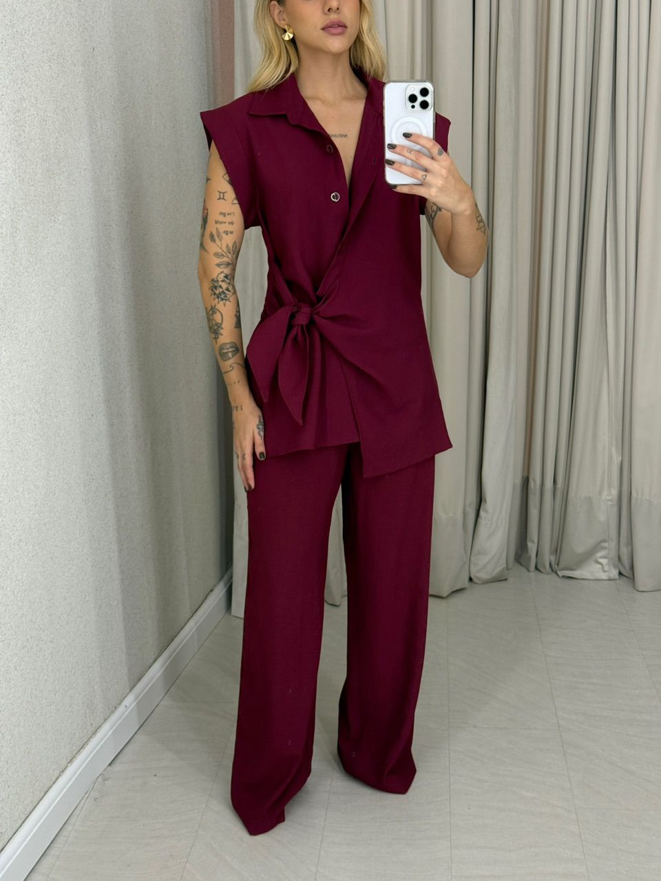CONJUNTO BERENICE CALÇA VINHO