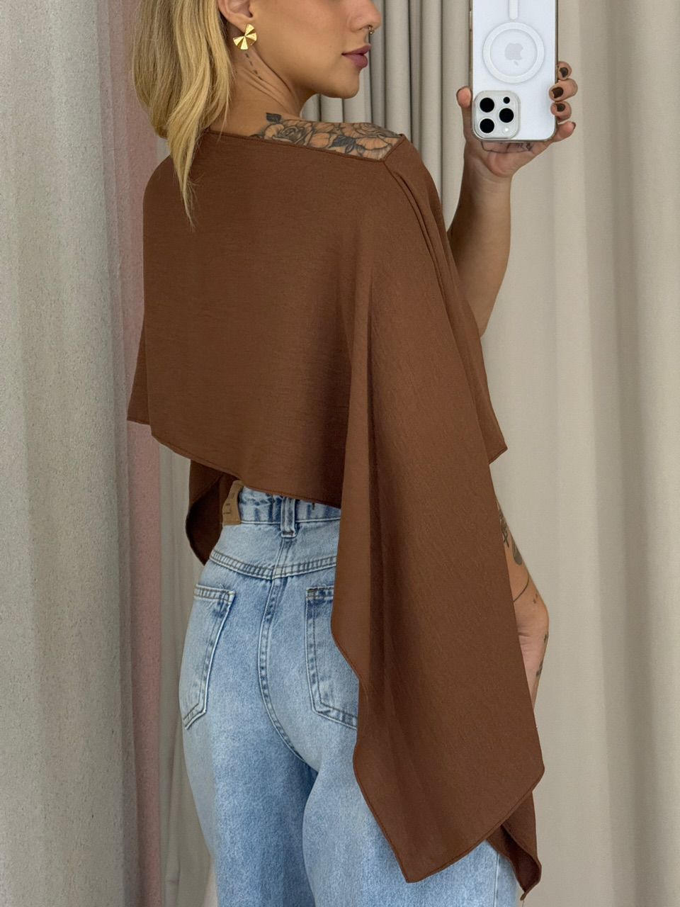 CROPPED ELENA TOP MARROM
