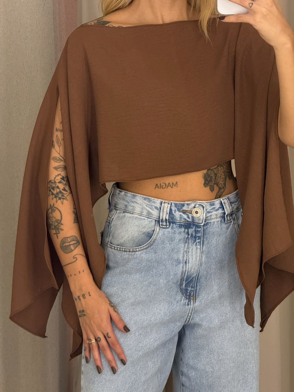 CROPPED ELENA TOP MARROM