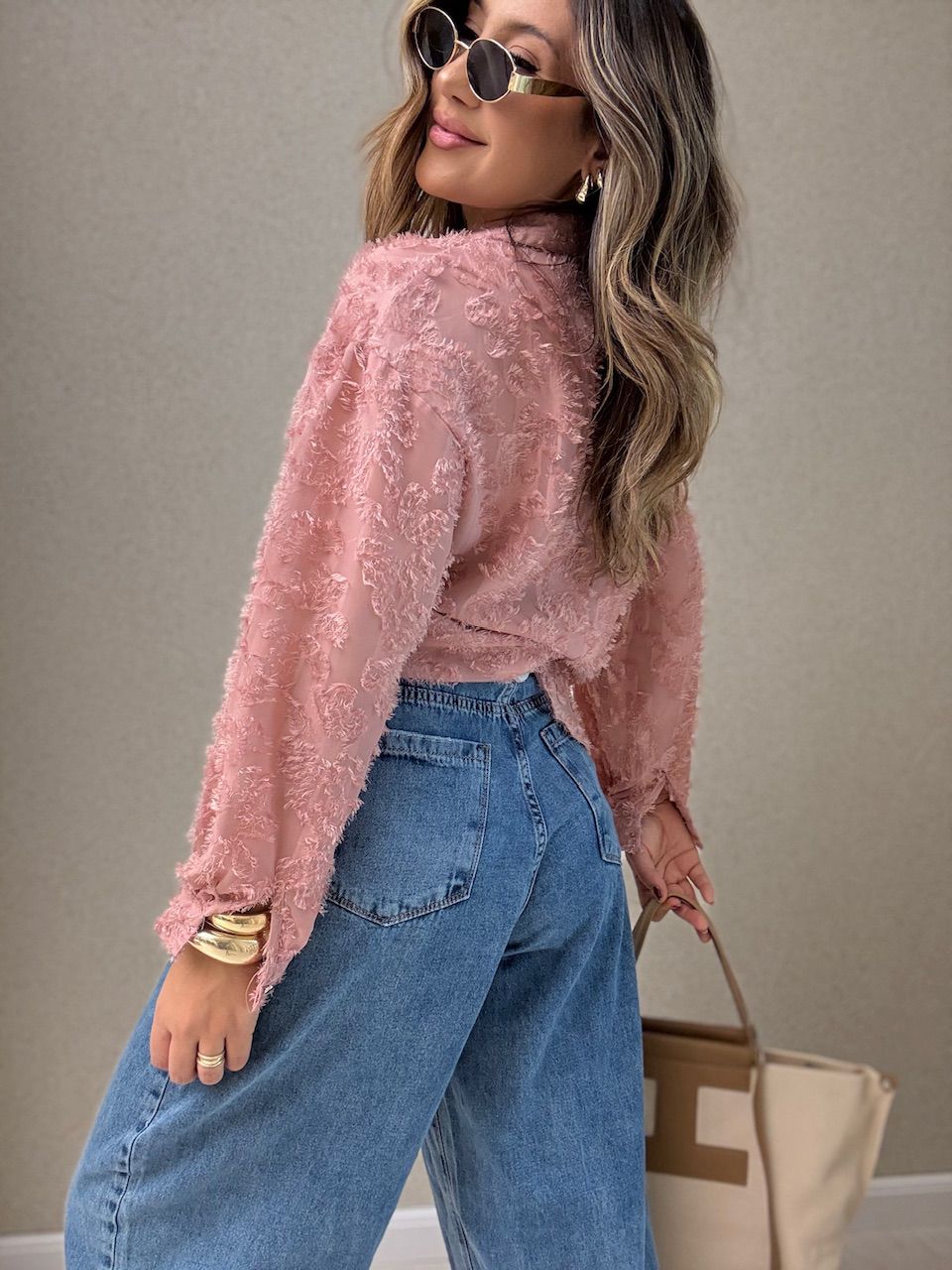 CAMISA TAMARA JACQUARD ROSE