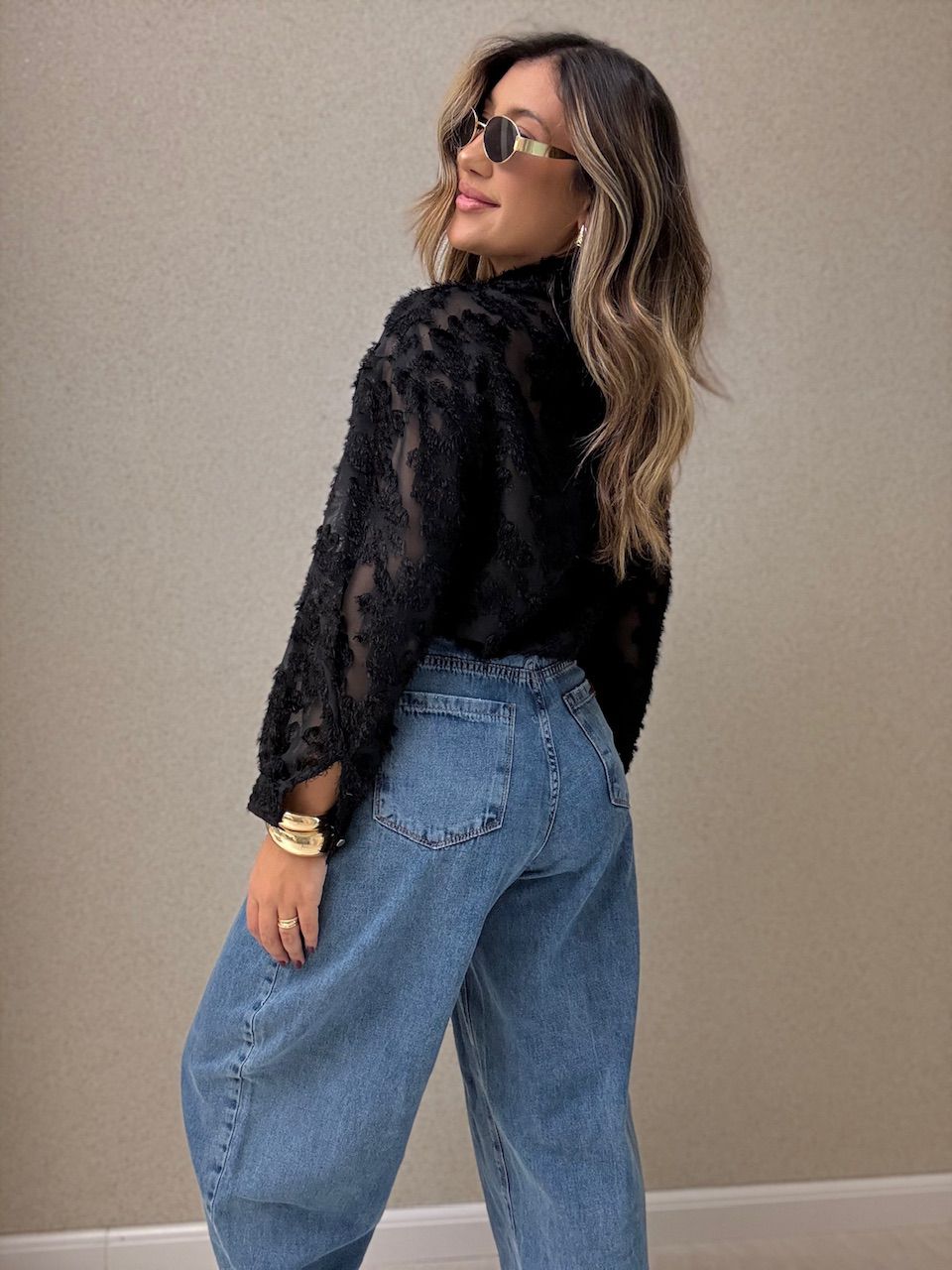 CAMISA TAMARA JACQUARD PRETA
