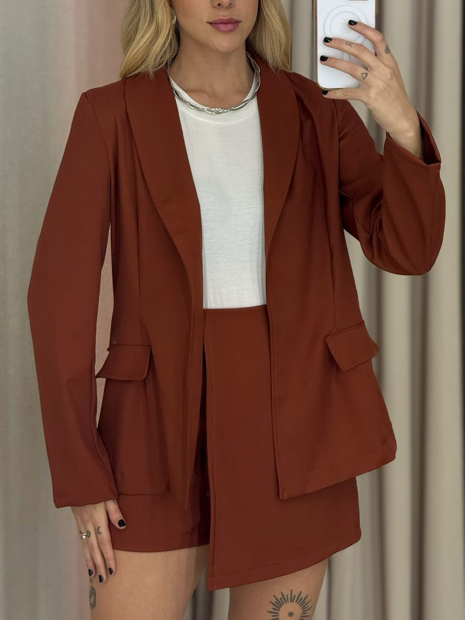 CONJUNTO CATARINE BLAZER TELHA