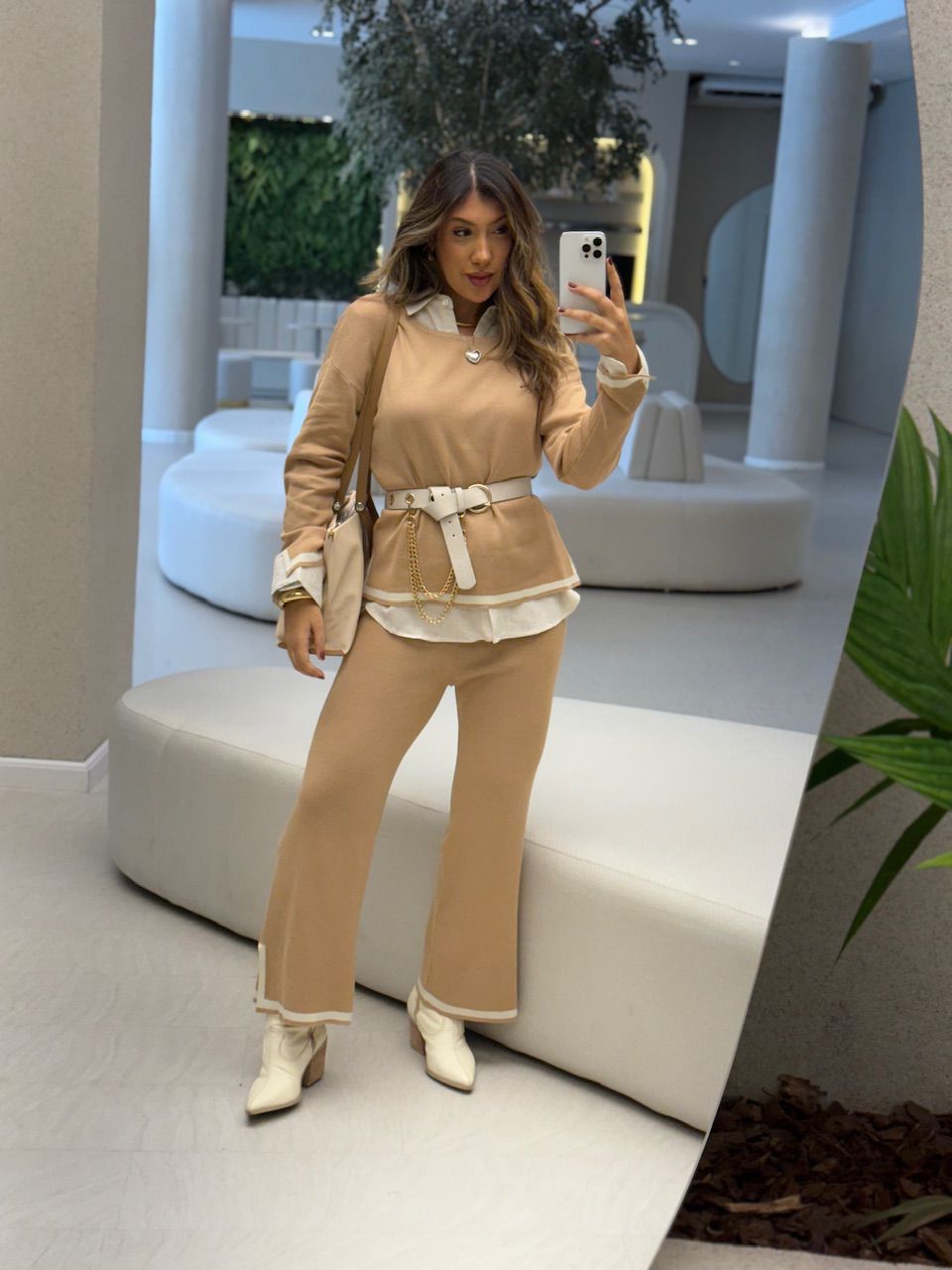 CONJUNTO CLARISSA TRICOT NUDE - 0064790049 - CAROLLA FERRARO