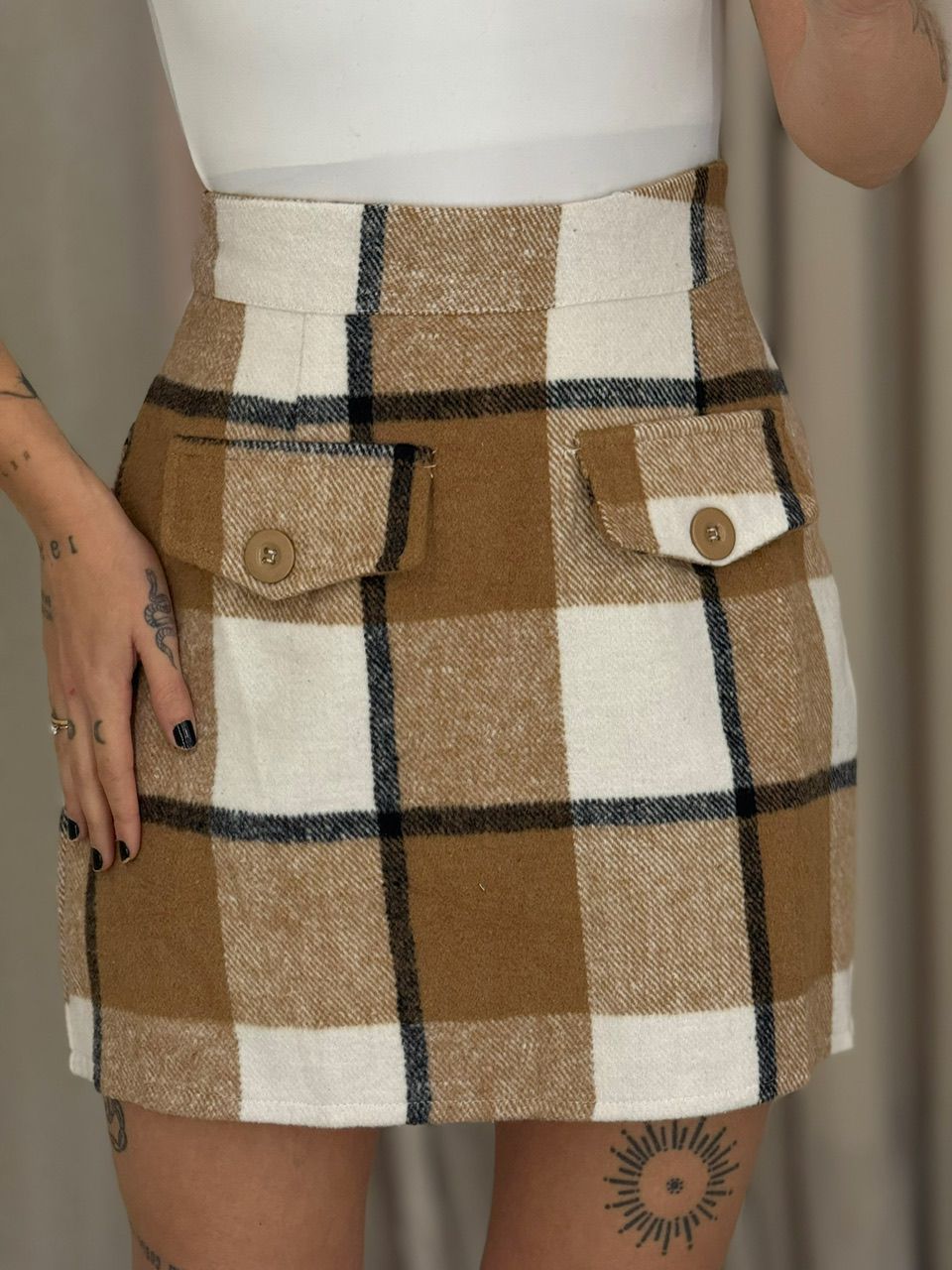 CONJUNTO CLEIDE XADREZ NUDE