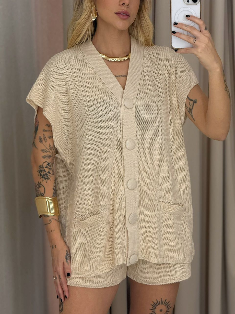 CONJUNTO CRISTAL SHORT AREIA