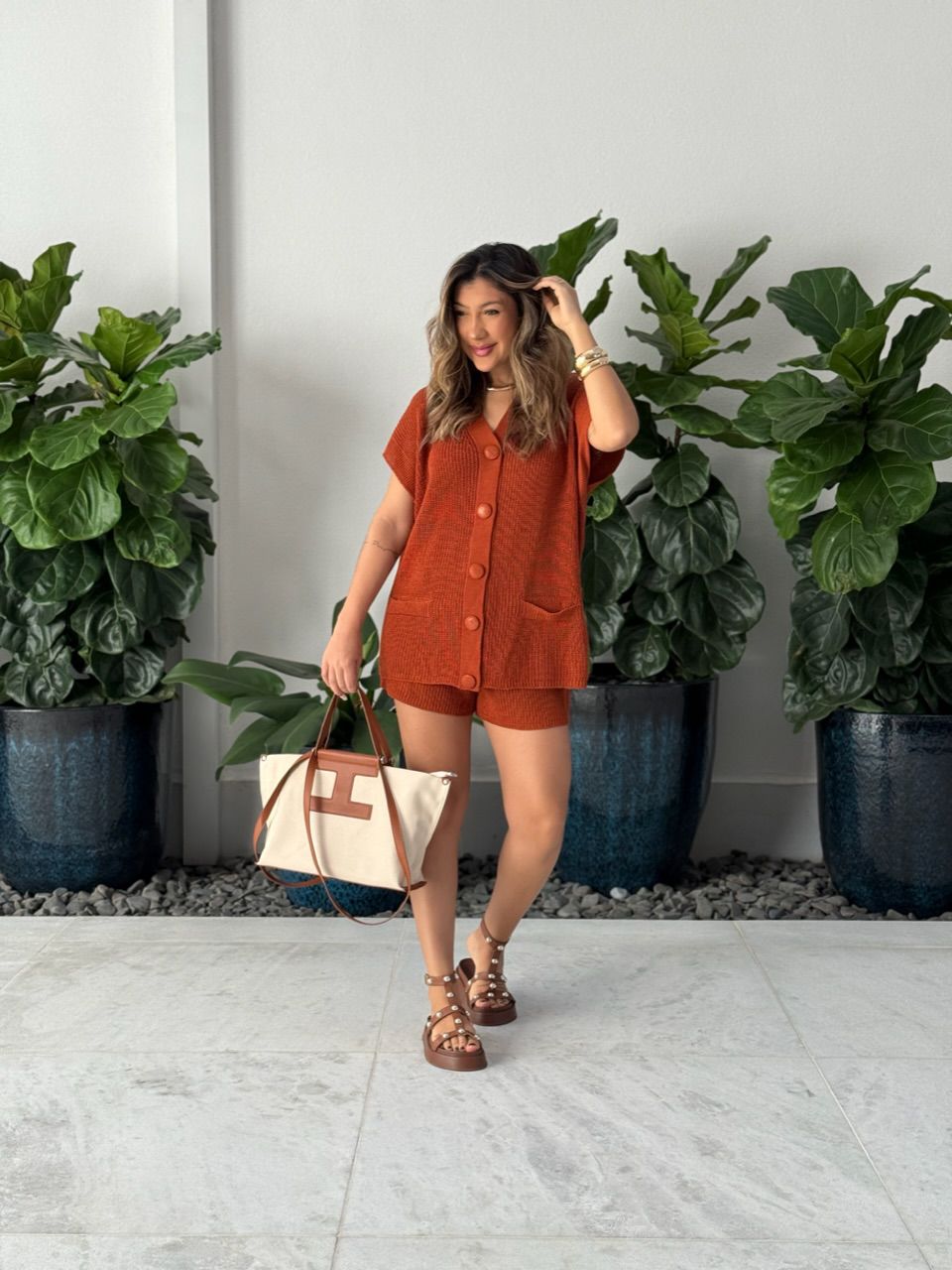 CONJUNTO CRISTAL SHORT TELHA - 0064810180 - CAROLLA FERRARO