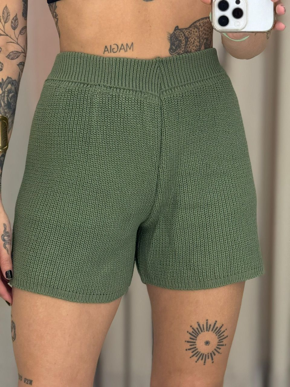 CONJUNTO CRISTAL SHORT VERDE
