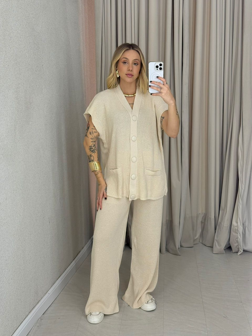 CONJUNTO TELMA Calça Areia
