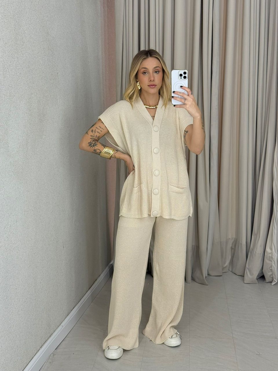 CONJUNTO TELMA Calça Areia