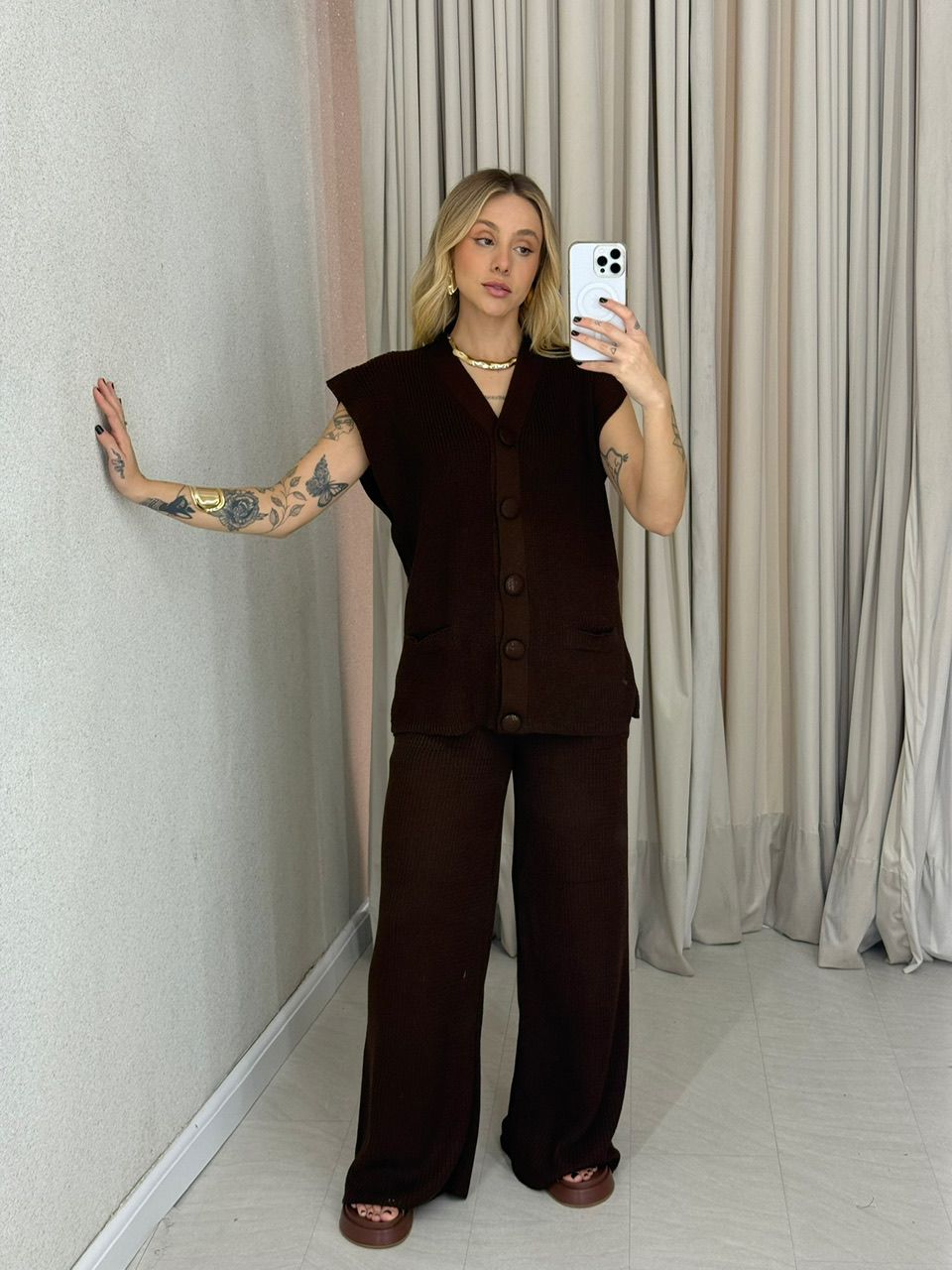 CONJUNTO TELMA Calça MARROM