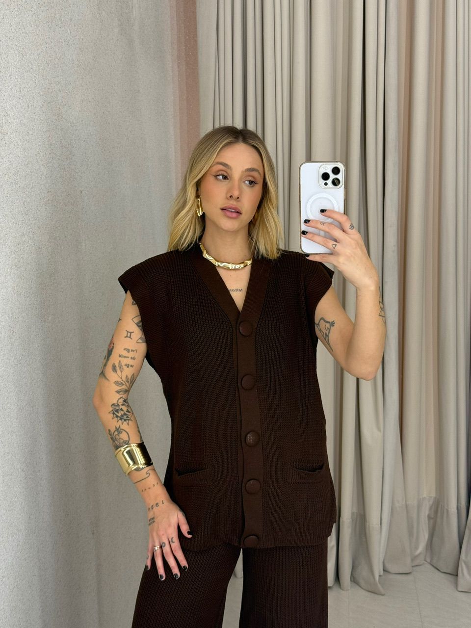 CONJUNTO TELMA Calça MARROM