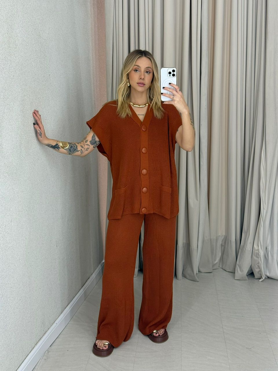 CONJUNTO TELMA Calça TELHA