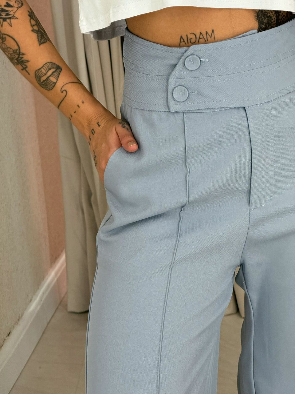 CALÇA MABEL PANTALONA CINZA