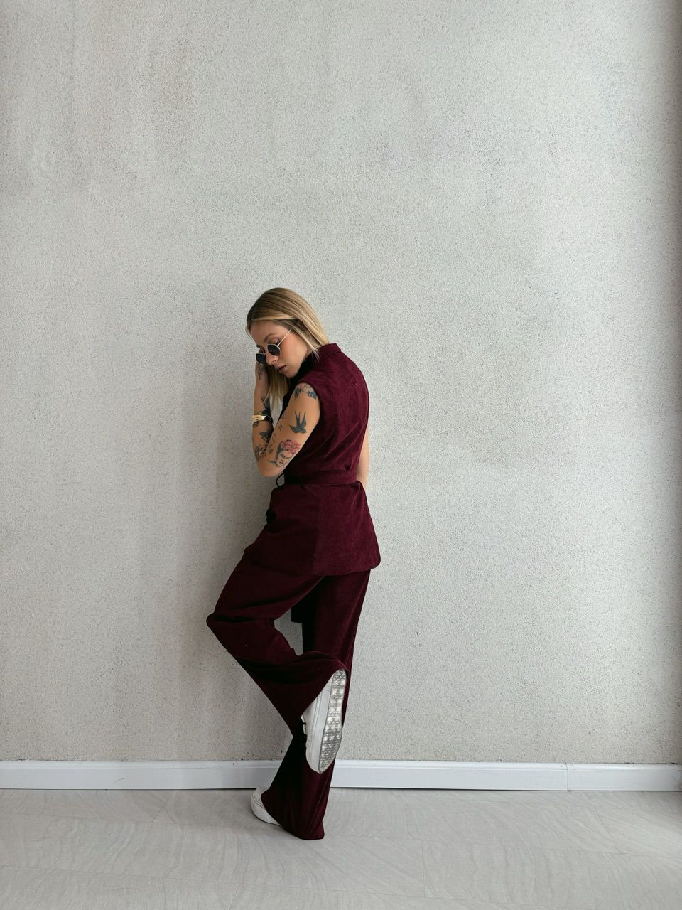CONJUNTO ADELE COTELÊ CHERRY RED