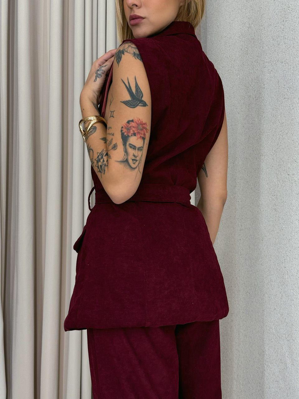 CONJUNTO ADELE COTELÊ CHERRY RED