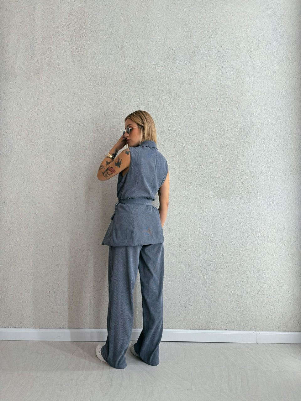 CONJUNTO ADELE COTELÊ CINZA