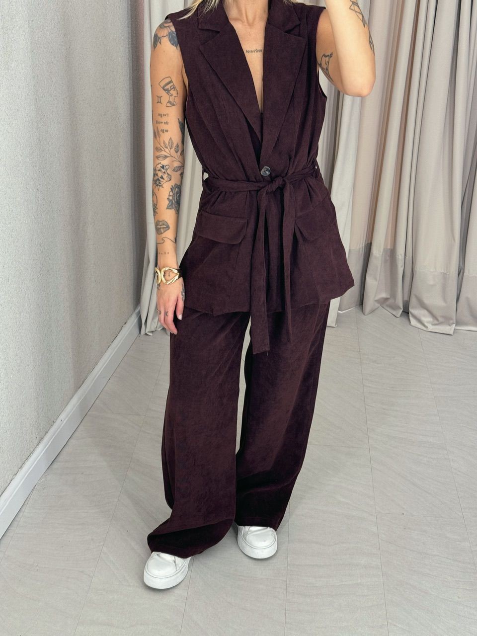 CONJUNTO ADELE COTELÊ VINHO