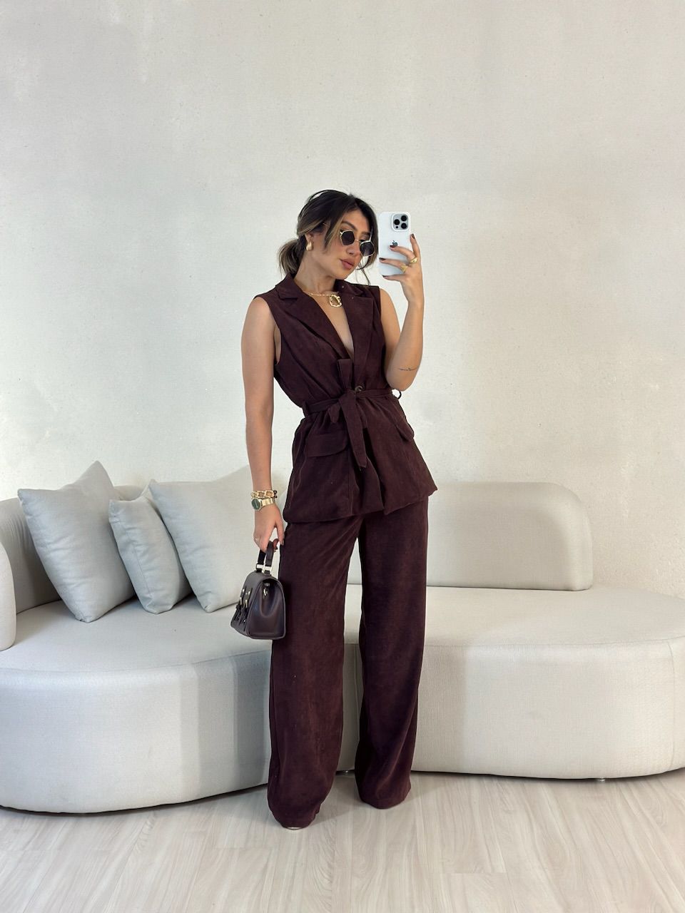 CONJUNTO ADELE COTELÊ VINHO - 0053540168 - CAROLLA FERRARO