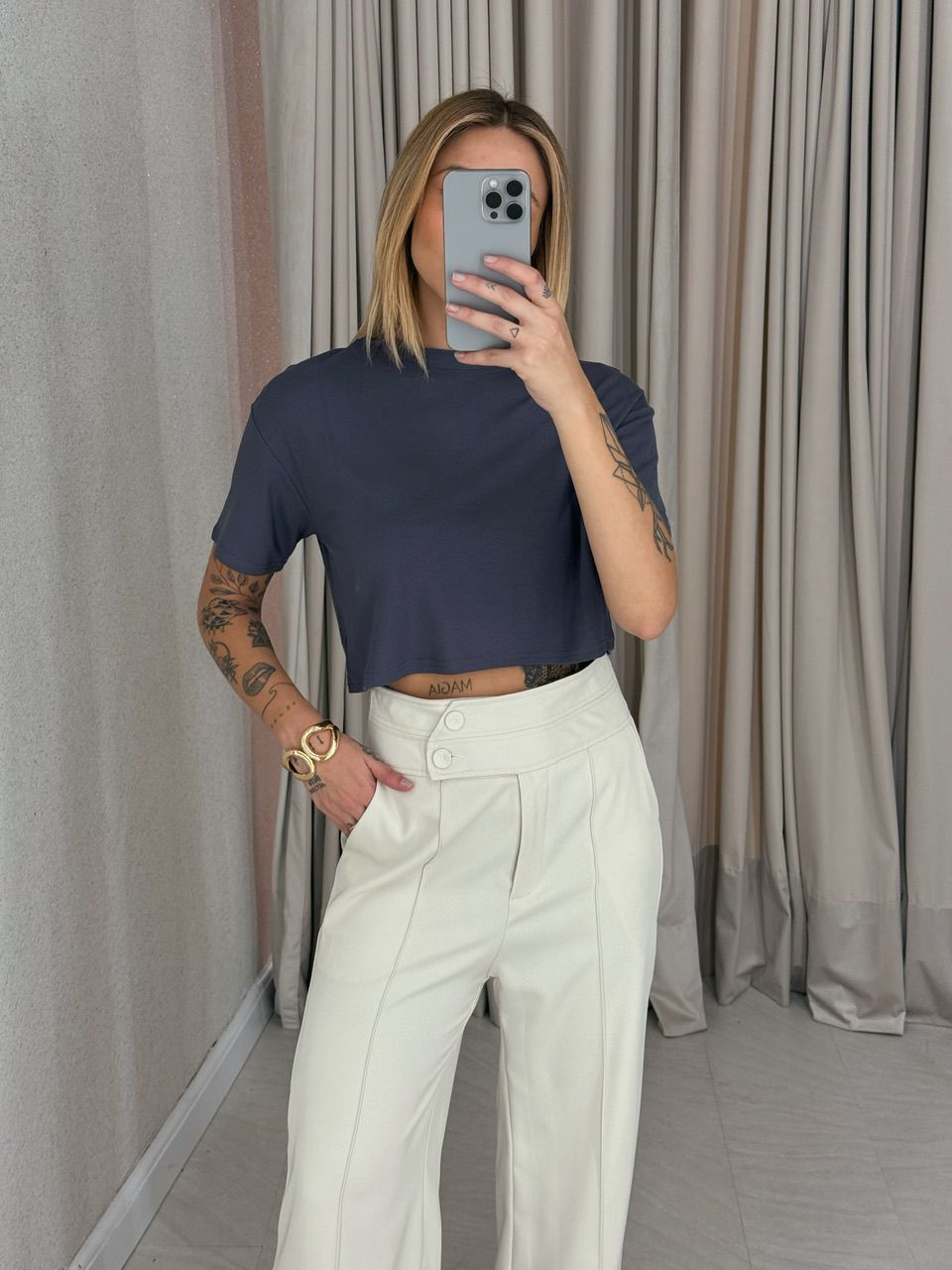 CROPPED MARIA BASIC CINZA ESCURO