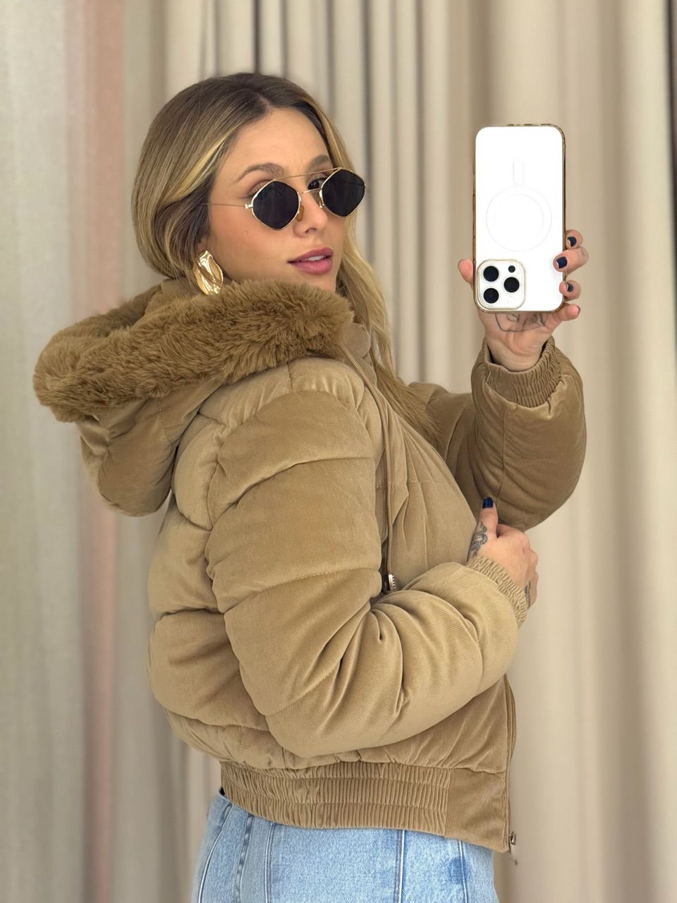 PUFFER BEATRIZ PELINHOS NUDE