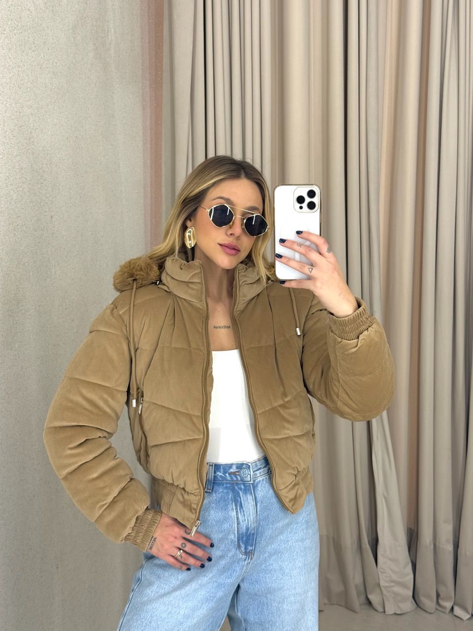 PUFFER BEATRIZ PELINHOS NUDE