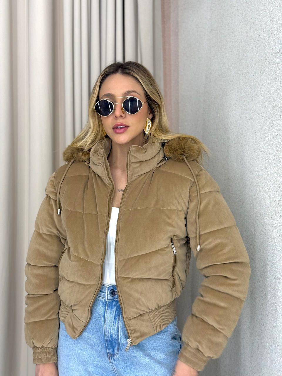PUFFER BEATRIZ PELINHOS NUDE - 0066230049 - CAROLLA FERRARO
