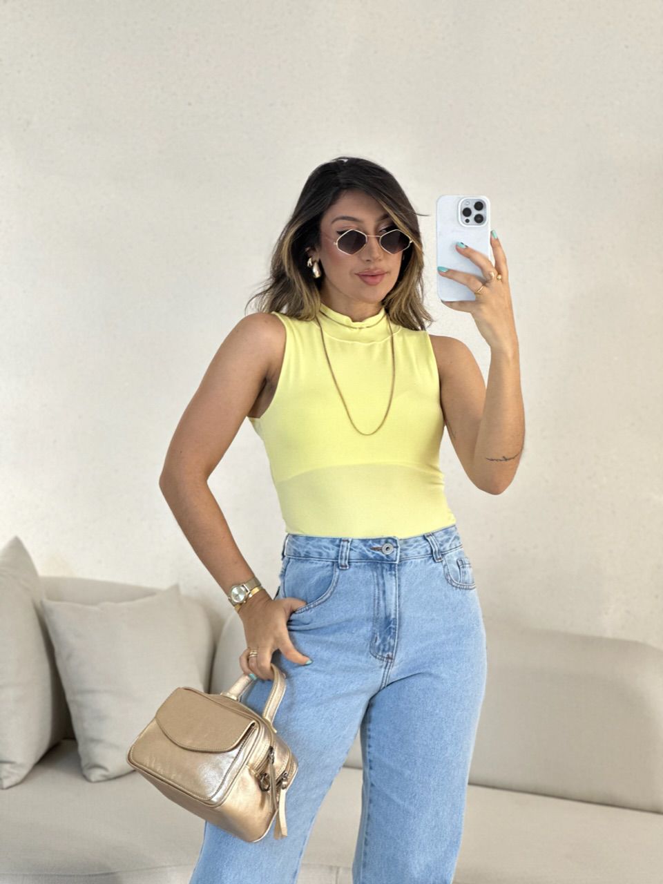 BODY STER LISO AMARELO - 0055800111 - CAROLLA FERRARO
