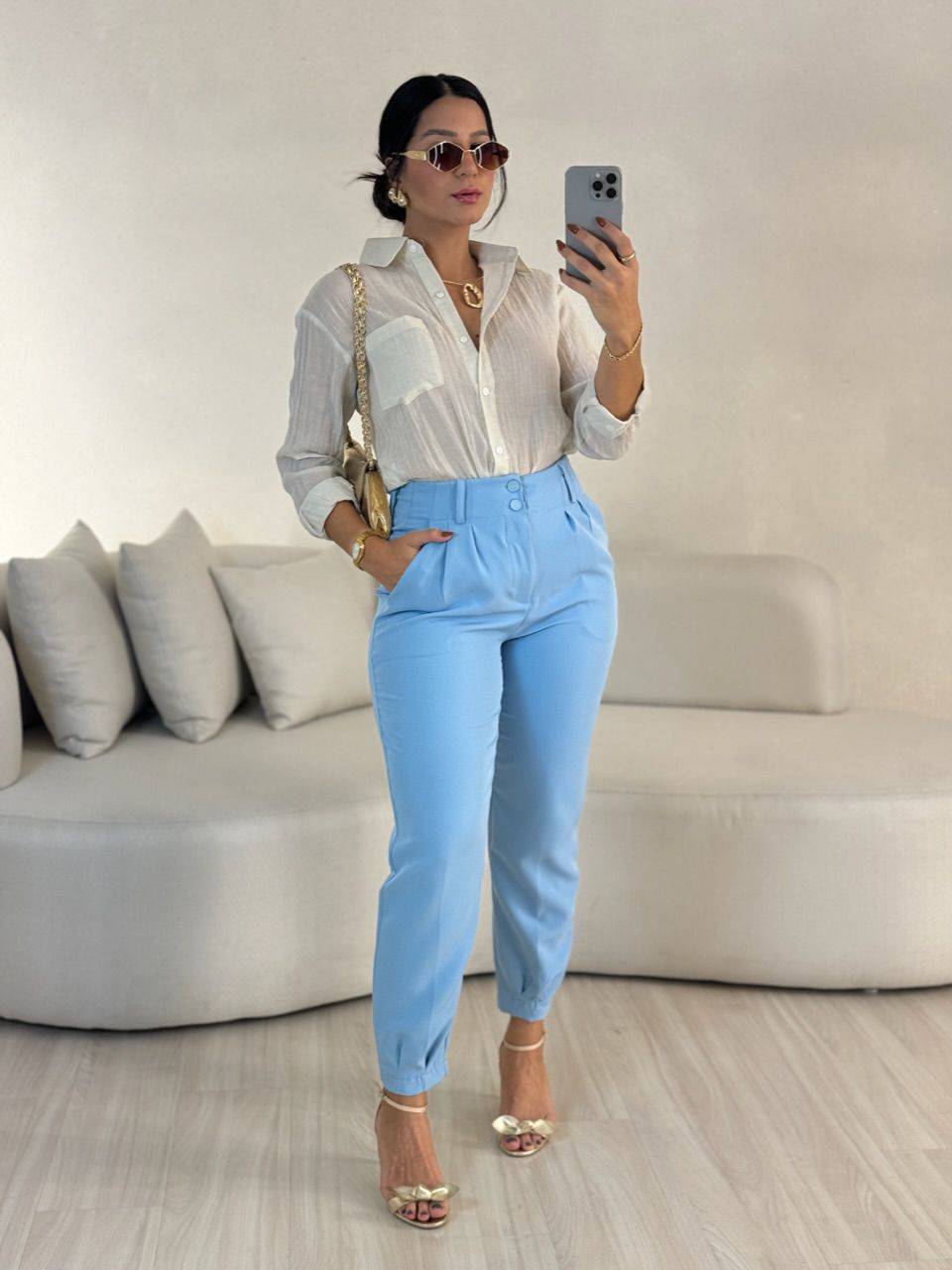 CALÇA SIMONE CENOURA BABY BLUE