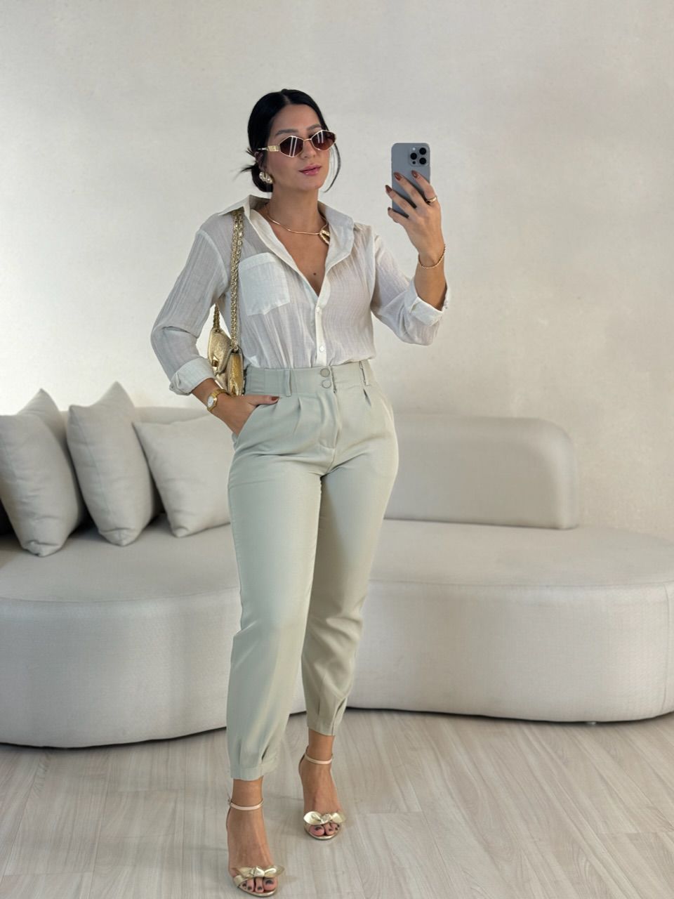 CALÇA SIMONE CENOURA CAQUI