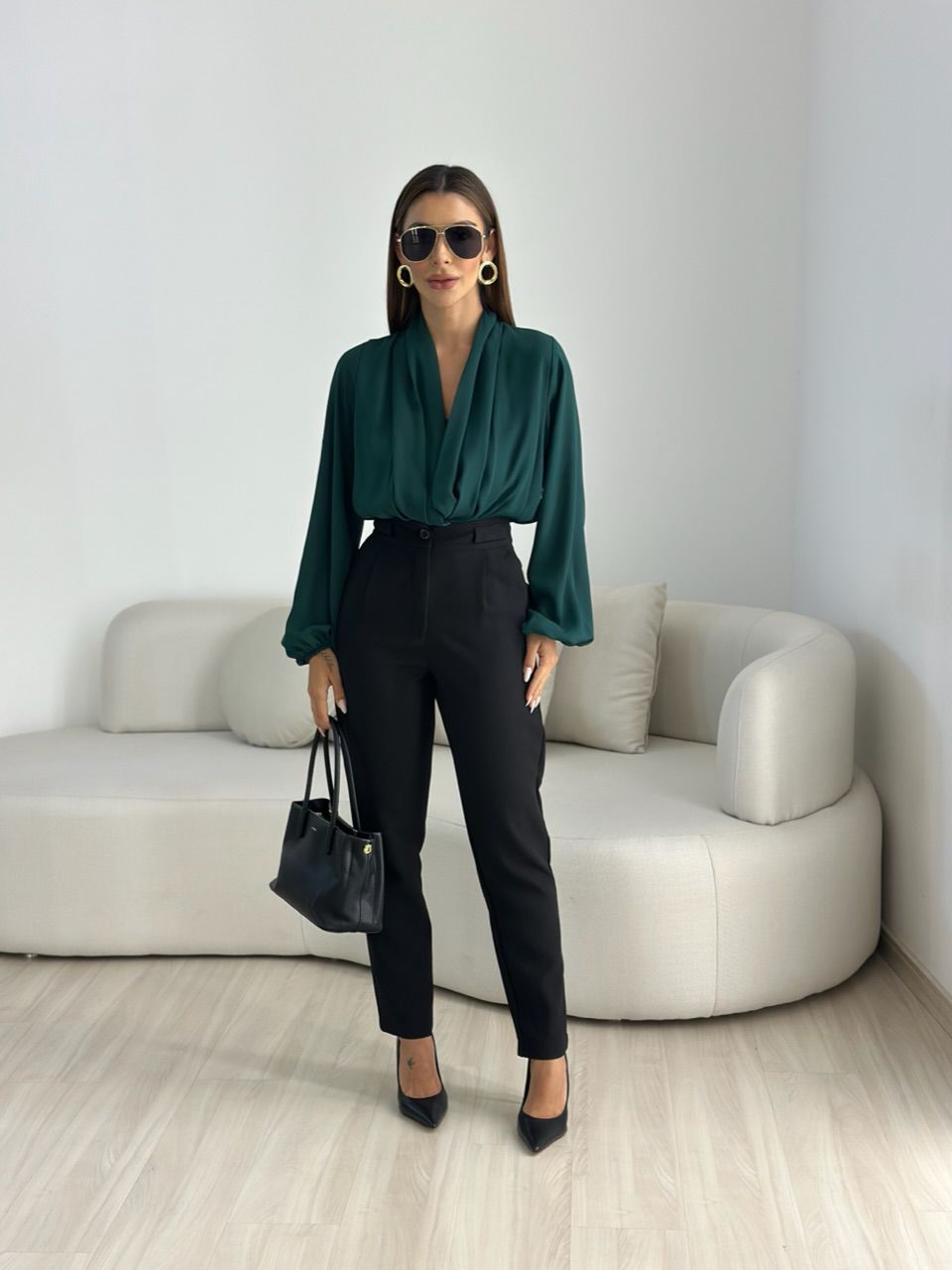 BLUSA LETICIA DECOTE VERDE