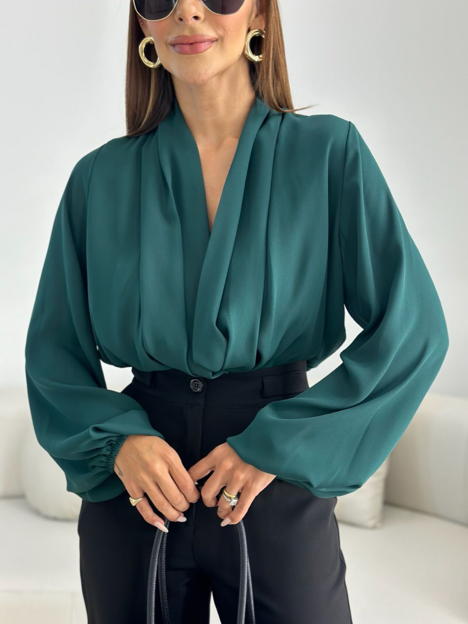 BLUSA LETICIA DECOTE VERDE