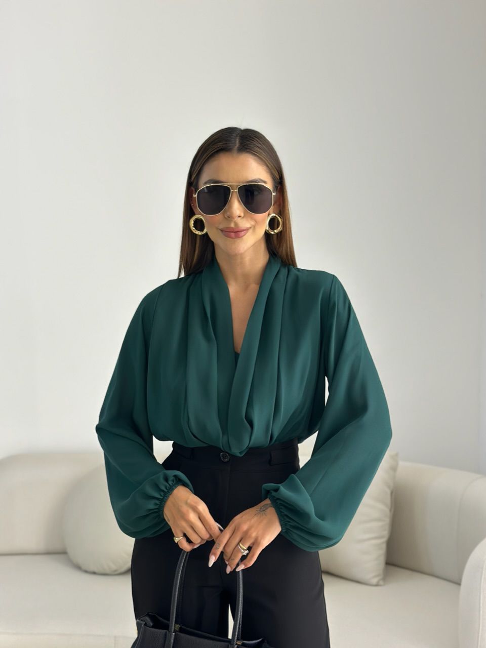 BLUSA LETICIA DECOTE VERDE