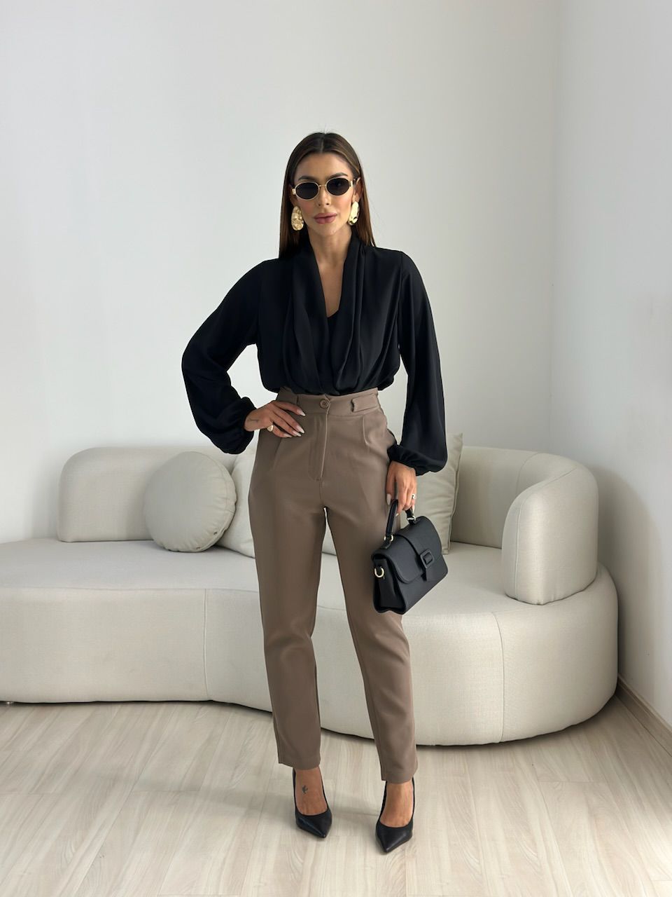 CALÇA ELEONORA SKINNY CAQUI