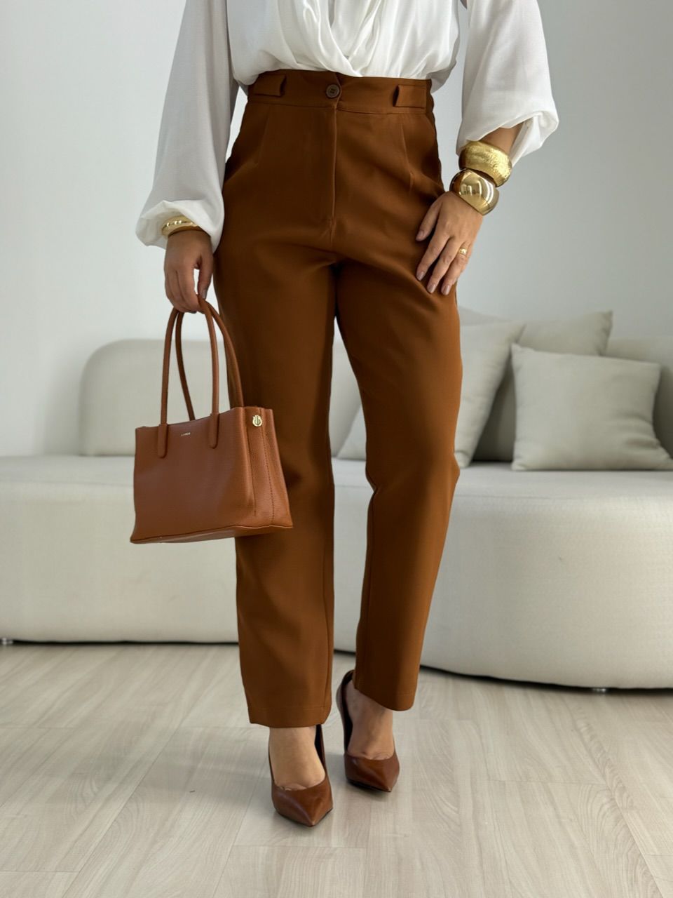 CALÇA ELEONORA SKINNY CARAMELO