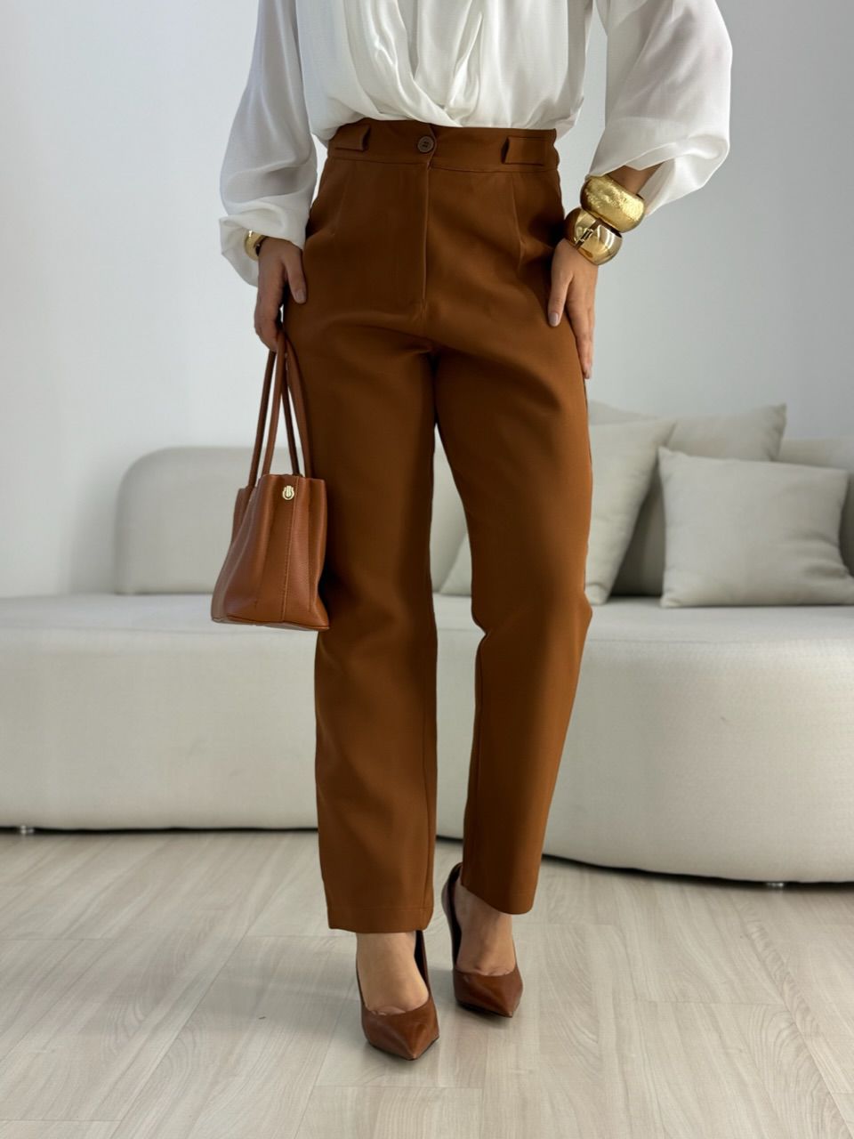 CALÇA ELEONORA SKINNY CARAMELO