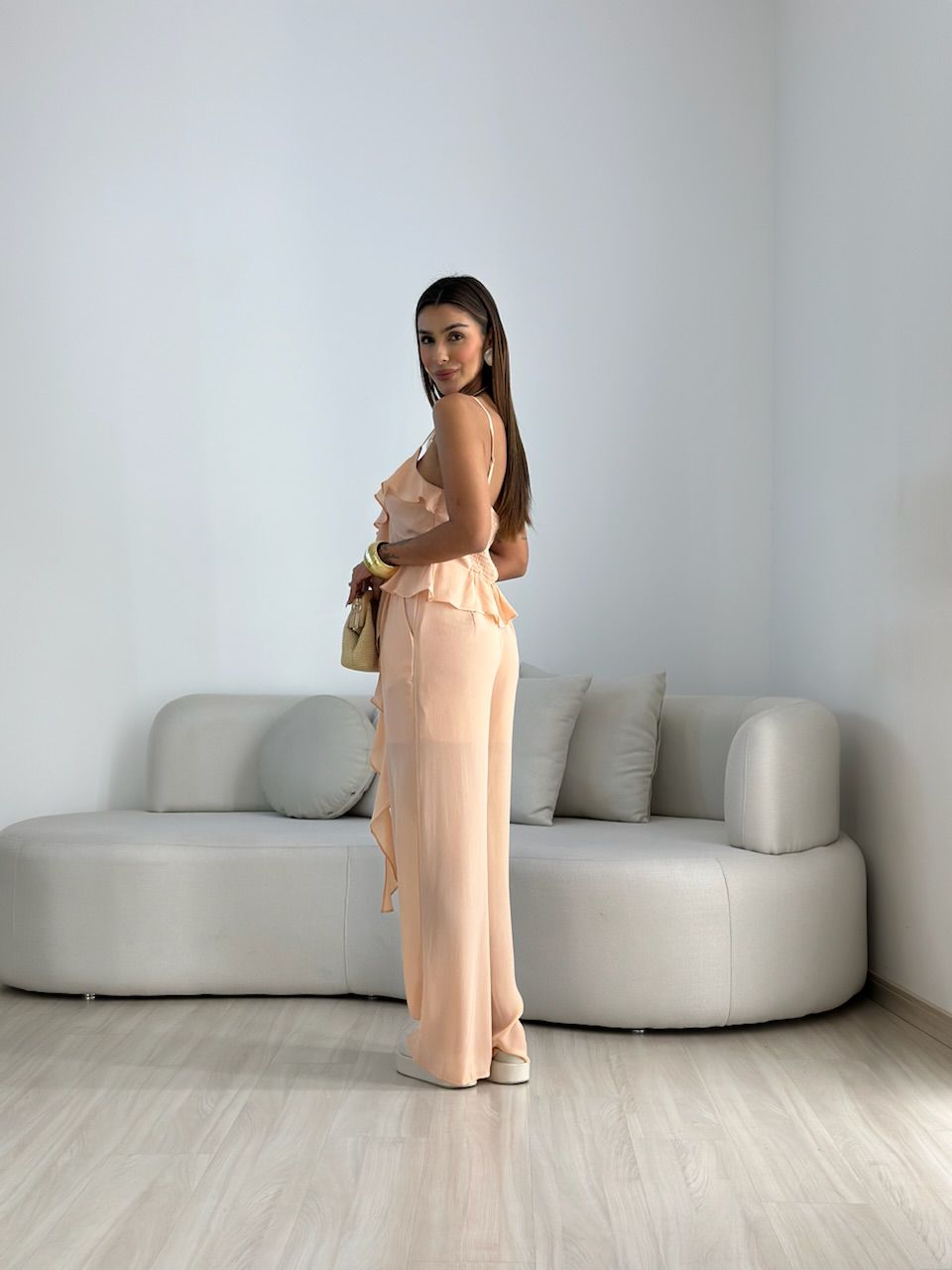 CONJUNTO CINDY BABADO PÊSSEGO