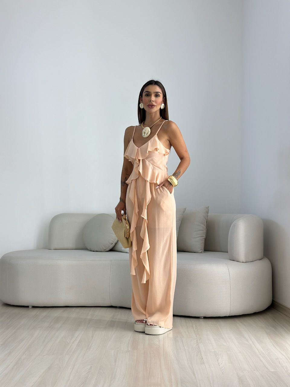 CONJUNTO CINDY BABADO PÊSSEGO