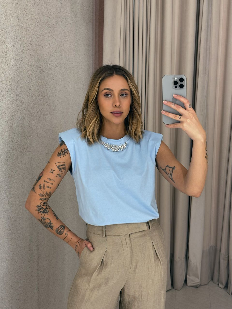BLUSA MAITÊ MUSCLE AZUL