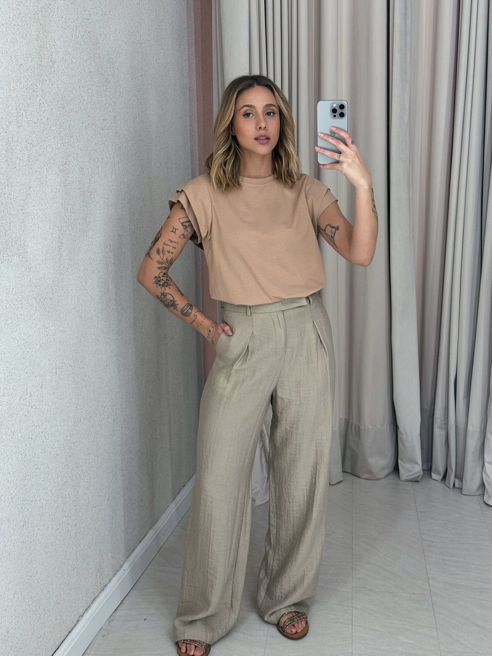 BLUSA MAYA DETALHE MANGA NUDE