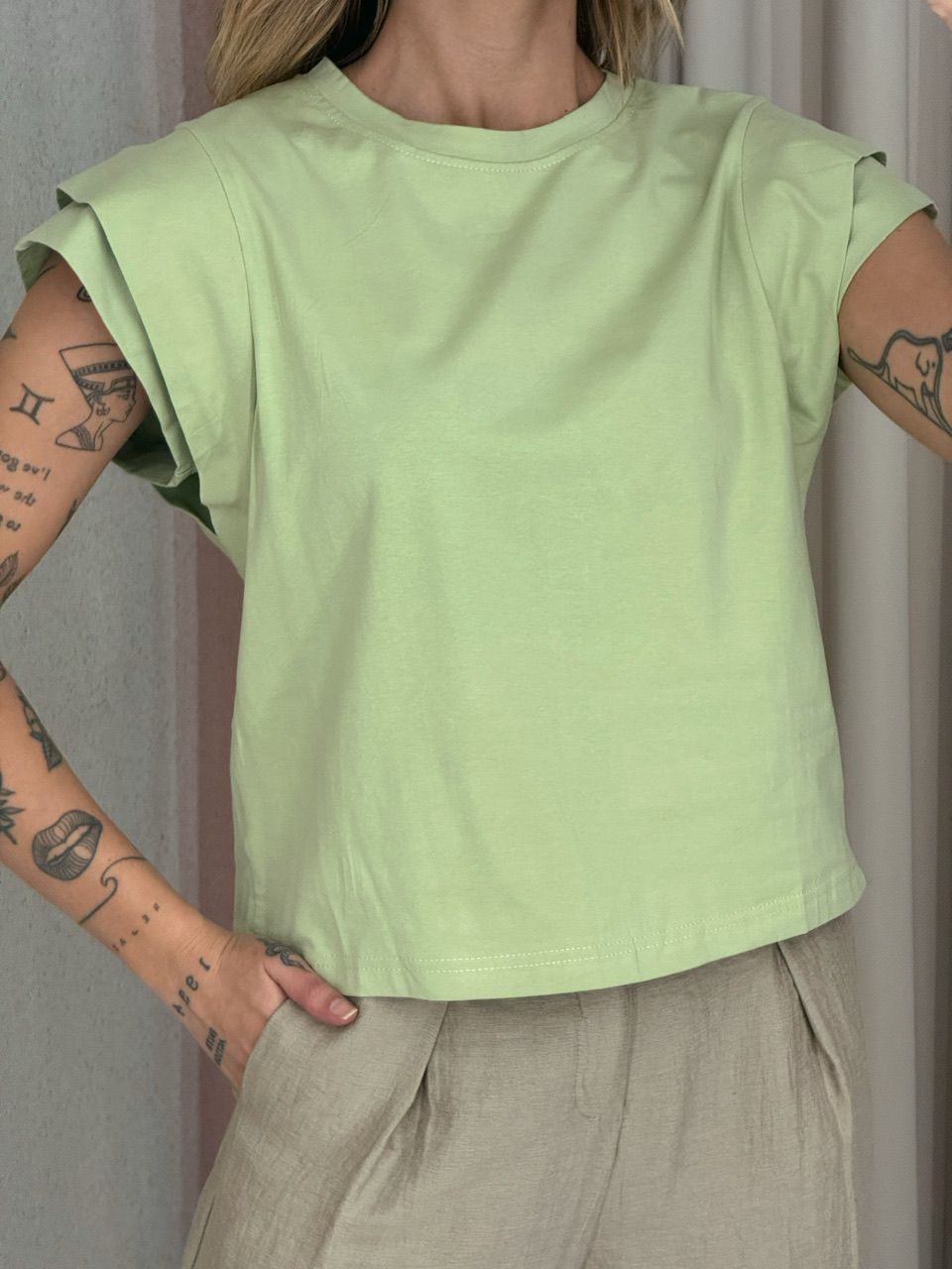BLUSA MAYA DETALHE MANGA VERDE