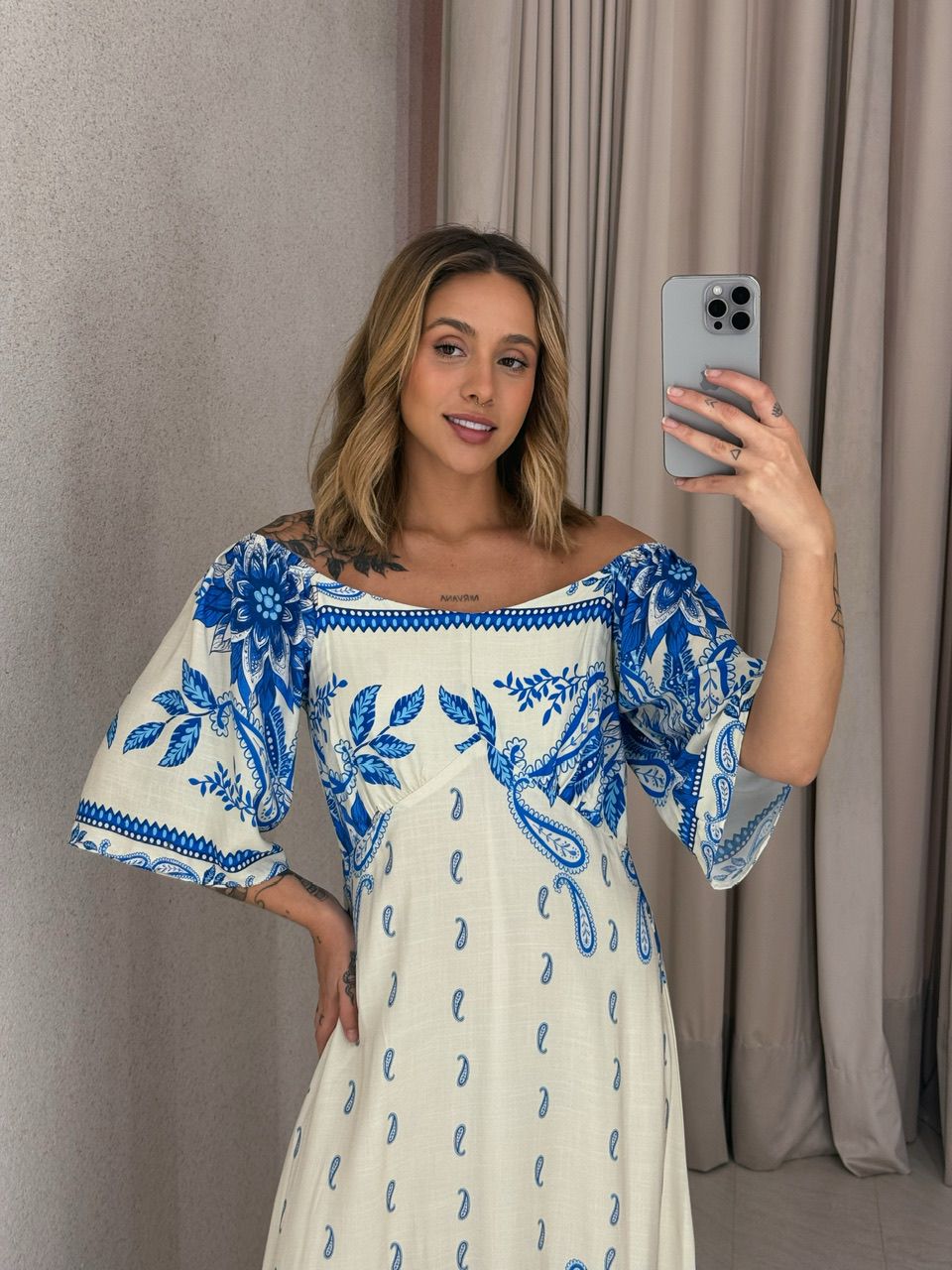 VESTIDO JÚLIA ESTAMPADO AZUL