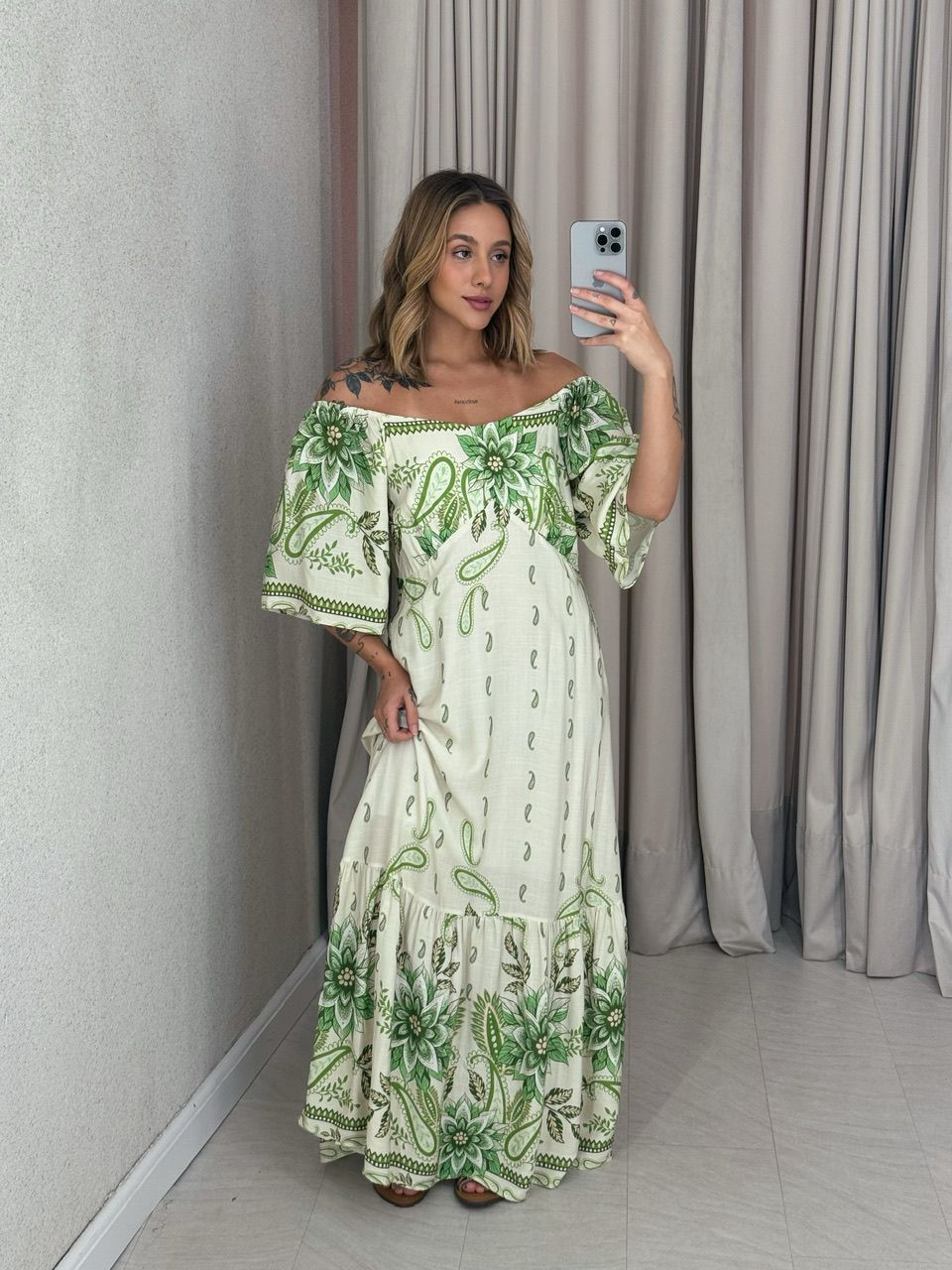 VESTIDO JÚLIA ESTAMPADO VERDE