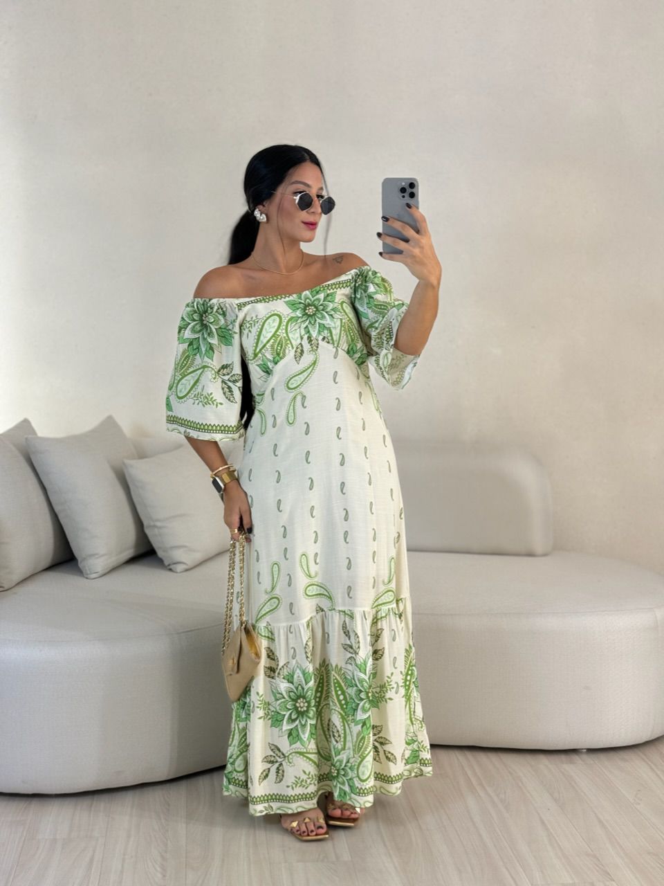 VESTIDO JÚLIA ESTAMPADO VERDE
