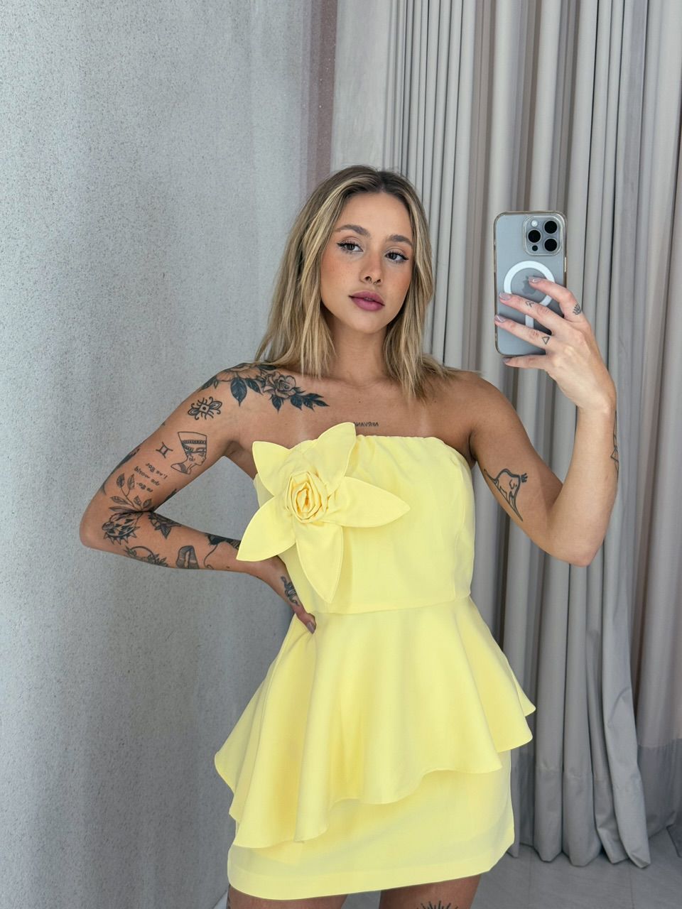 CONJUNTO LORRAINE flor Amarelo