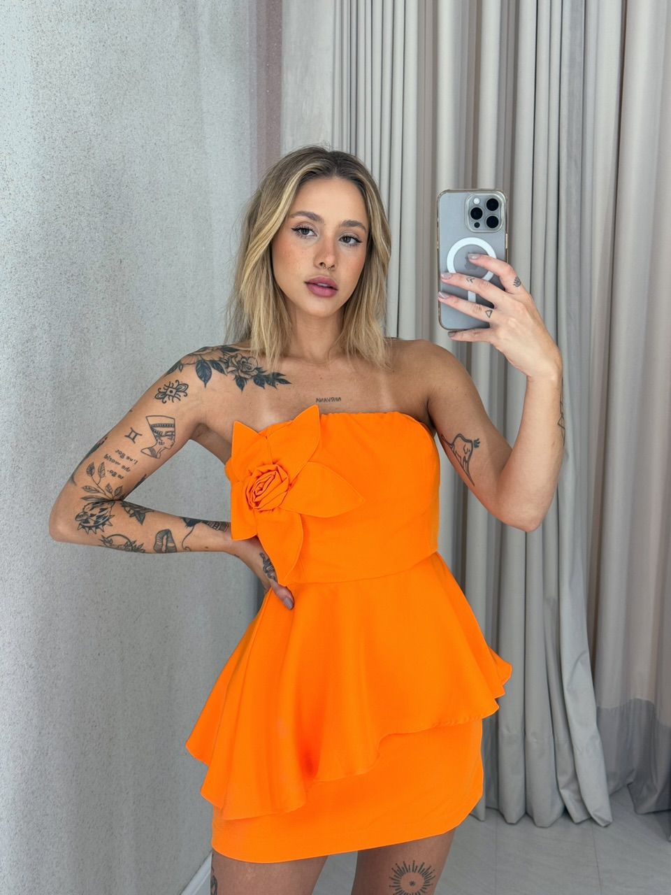 CONJUNTO LORRAINE flor Laranja