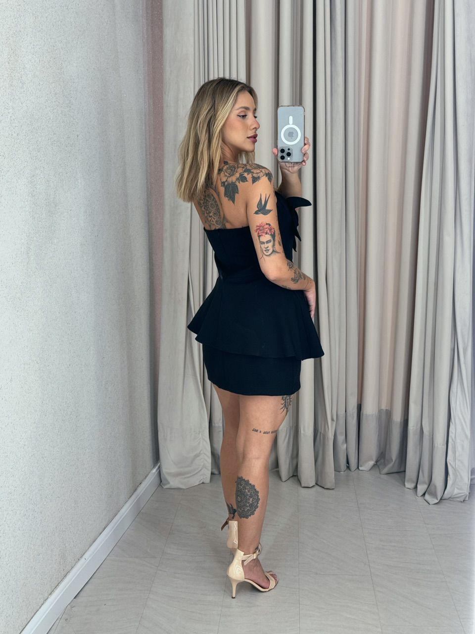 CONJUNTO LORRAINE flor preto