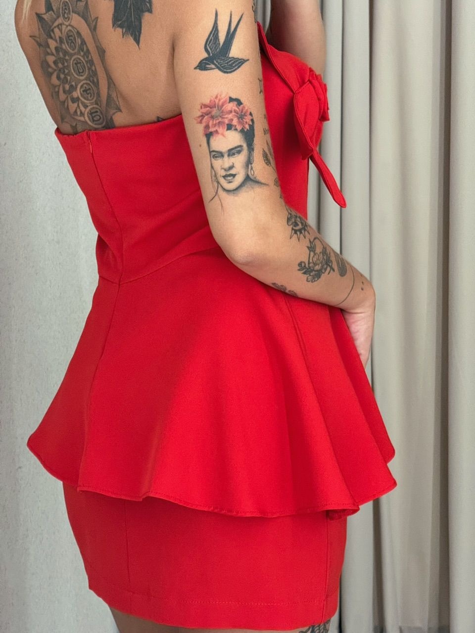 CONJUNTO LORRAINE flor vermelho