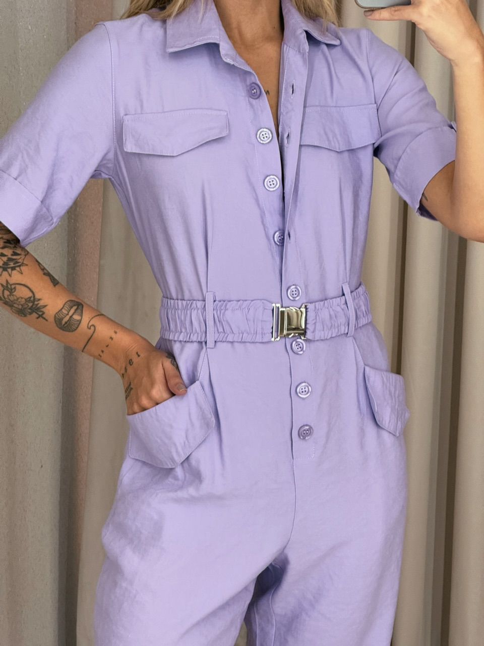 MACACÃO LUDMILA Cinto Lilas